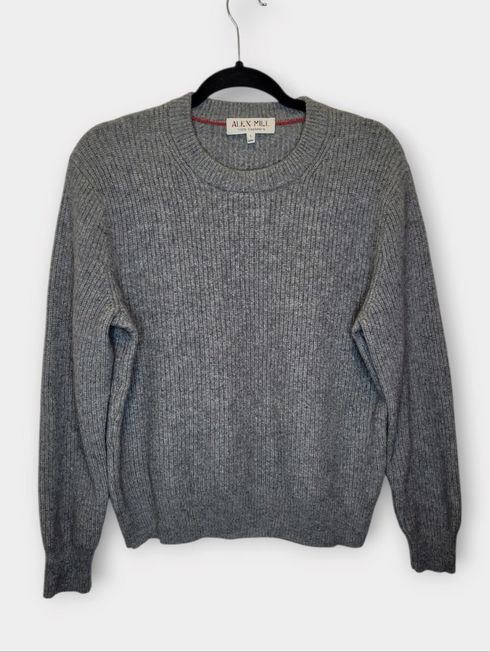 Alex Mill Cashmere Crewneck Sweater L Heather Gray
